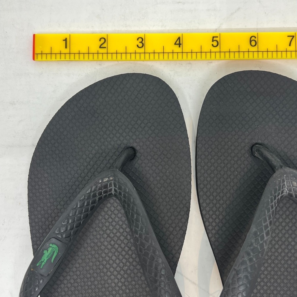 Lacoste Flip Flop Beach Sandals Black with Logo Men's US Size 8 VTG NWT - Picture 13 of 14